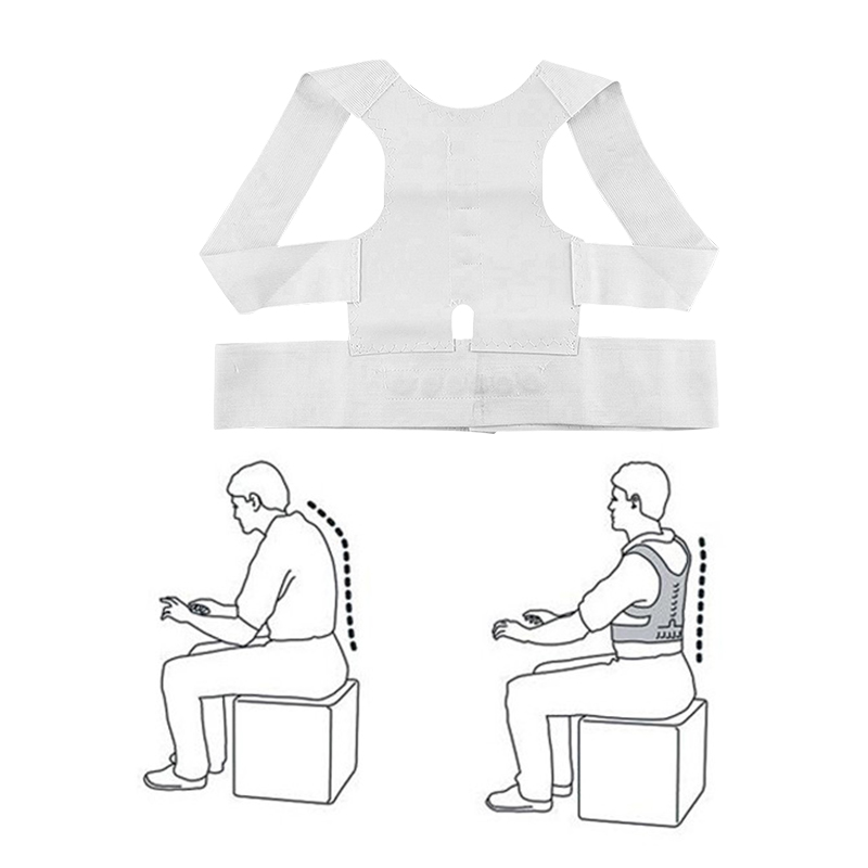 

Men Women Adjustable Magnetic Posture Corrector Corset Back Brace Back Belt Lumbar Support Effective Student Straight Corrector