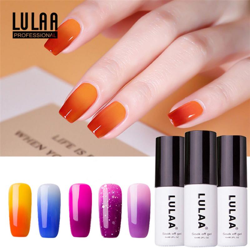 

New Temperature Change Nail Art Gel lulaa 1PC Temperature Change Special Nail Glue Pumpkin color 6ML 1014#30