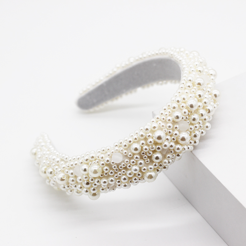 

Fashionable sponge pearl hand-sewn headband personality simple temperament prom catwalk hair accessories ladies 814
