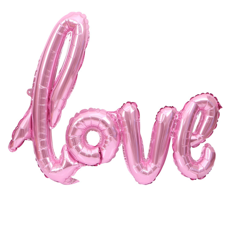 large pink letter balloons