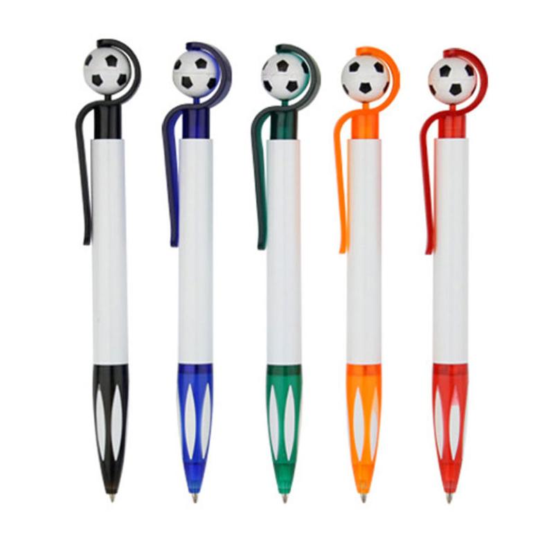 

5 Pcs/lot Ballpoint Pen 0.5mm Blue Ink Writing Supplies Ball Pen Cute Football Korean School Supplies For Student Stationery, Color random
