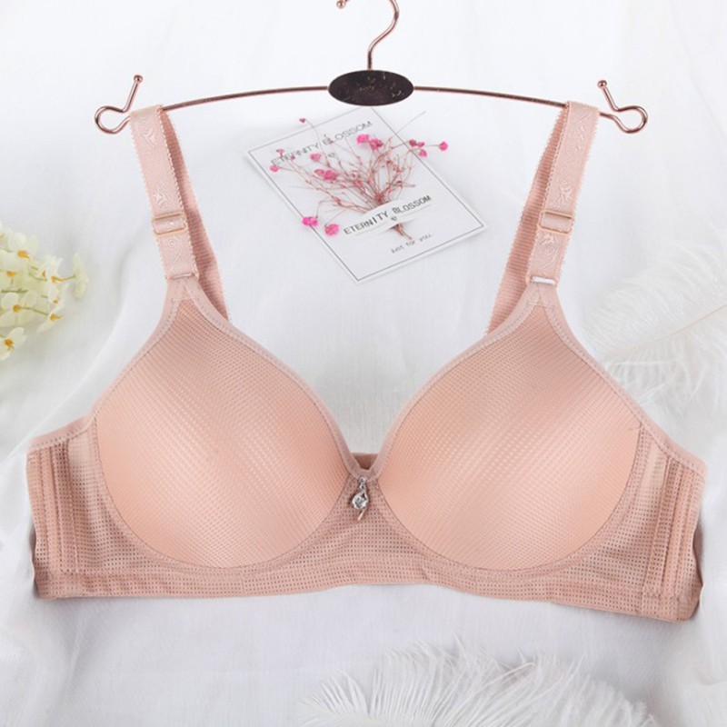 

Women Breathable Mesh No Rims Cotton Underwear Sports Top Yoga Bra No Steel Ring Large Size Thin Section, Black