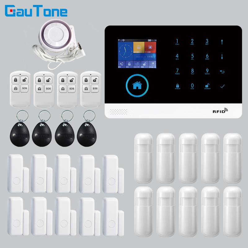 

GT APP Remote Control Alarm panel Switchable 8 languages Wireless Home Security WIFI GSM GPRS Alarm system Arm Disarm