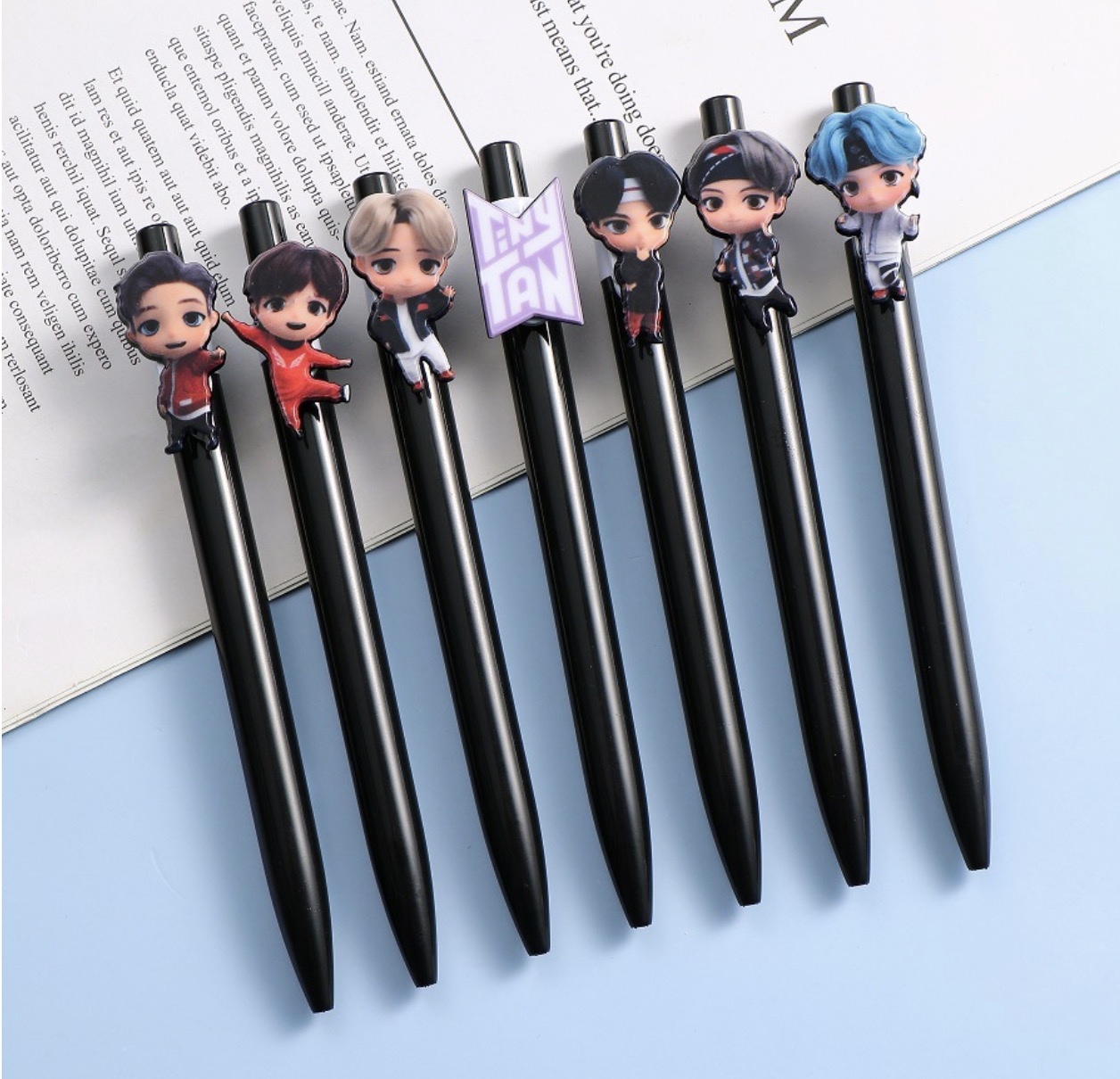 

21pcs/lot free shipping bts member tiny tan cartoon ball pen