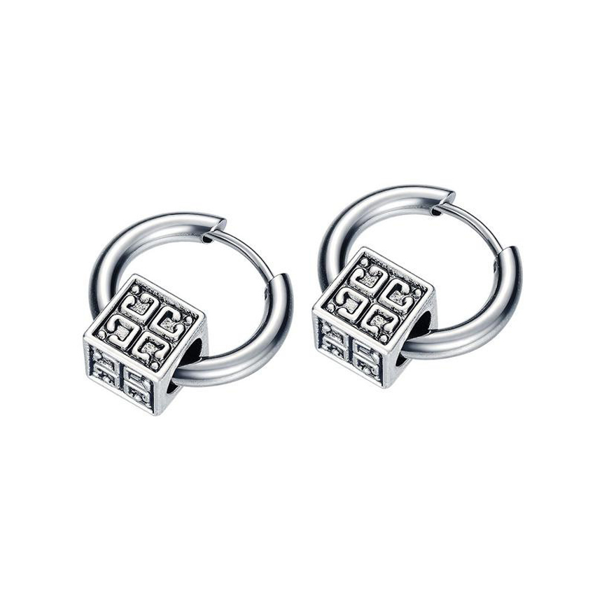 

Titanium Hip Hop Stainless Steel Punk Men Earrings Small Hoop Earrings Vintage Fashion Street Wear Ear Rings Male Gentlemen