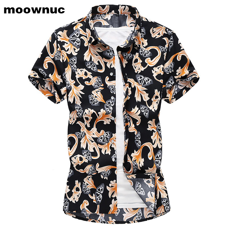 

2020 summer men's shirts Fashion Short sleeve shirt Men's casual Big yards printing shirt 2 color optional Full size -7XL, Black