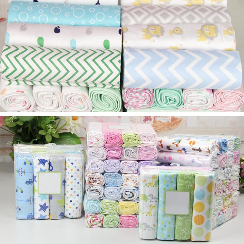 

4Pcs/Lot Baby Blanket Kids Diapers Muslin Swaddle 100% Cotton Flannel Diapers For Newborns Kid Photography Blankets Newborn Wrap, W668-2