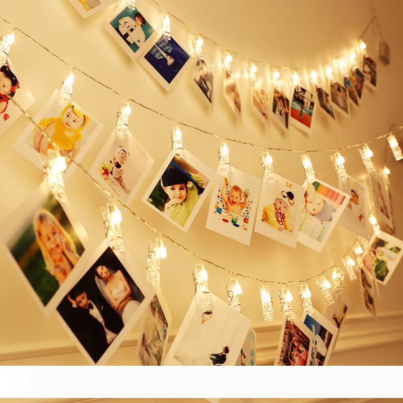 

edison2011 2017 new arrival mini led p clip 2m 20leds card clips string light usb battery operated led decoration fairy light