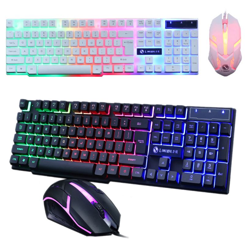 

Gaming Keyboard and Wired Mouse Combo Set LED Light Backlight for Computer PC M5TB