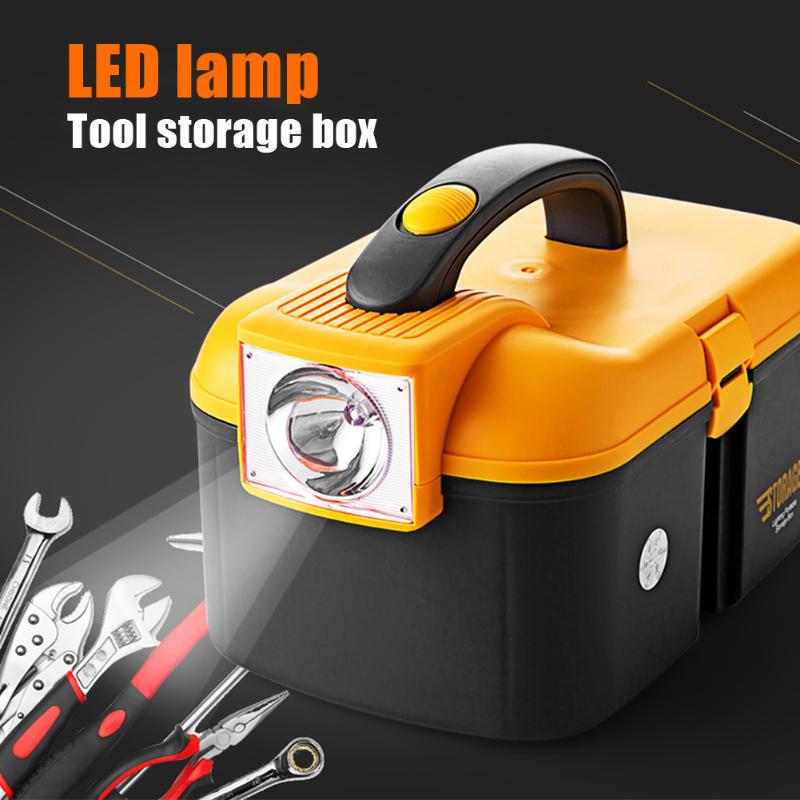

Hardware Repair With LED Light Home Organizer Garage Outdoor Fishing Tool Box Electrician Portable Storage Tray
