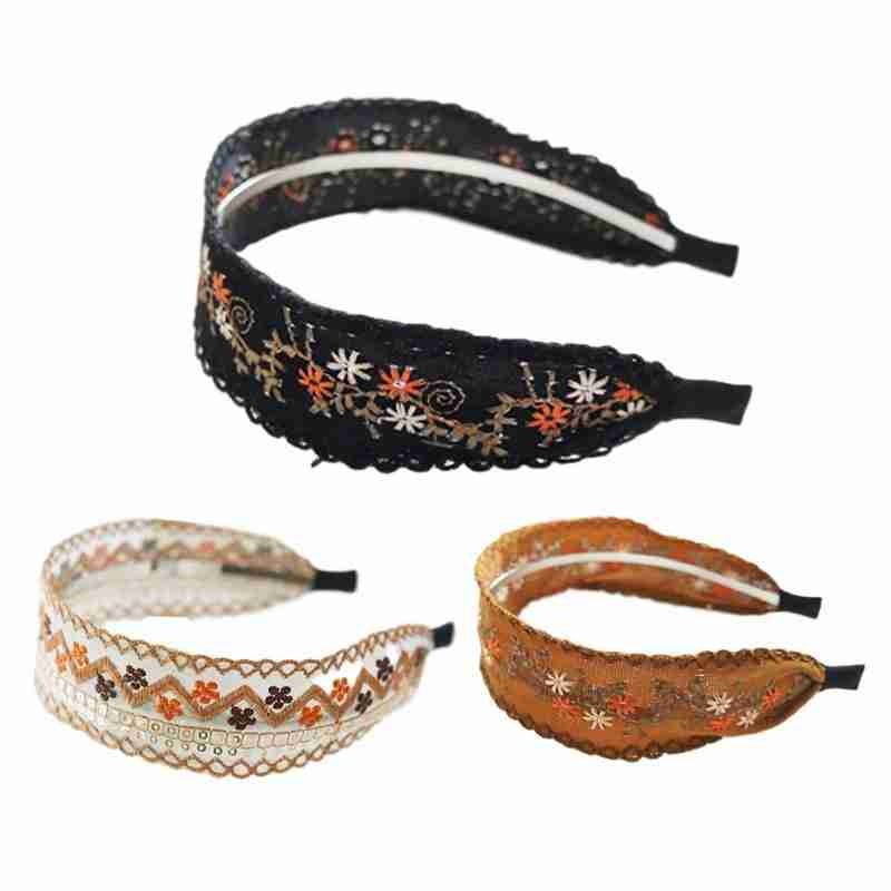 

1pc Rhinestone Headbands For Women Embroidery Lace Handmade Turban Fashion Girls Ornaments Hair Accessories Rhinestone Headbands