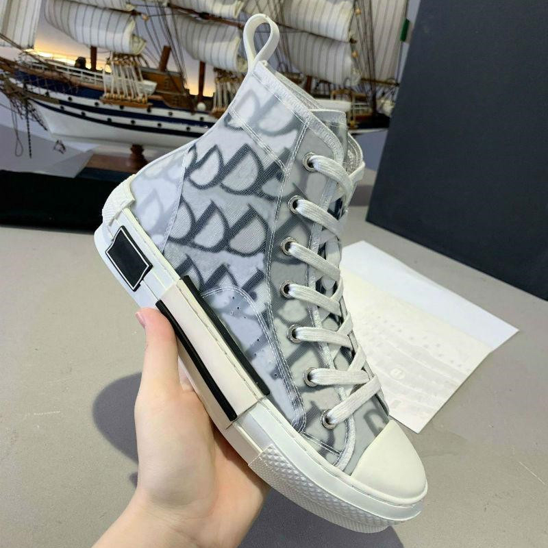 

Designer sneakers B22 B23 Casual Shoes High Low Top Sneaker Oblique Trainers Embroidery Printed Alphabet Canvas Shoe Women Men Stylist Shoe, Light gray 17