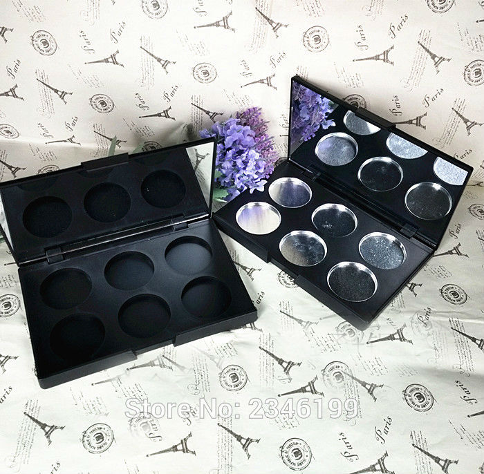 

5pcs/lot Matte Black Cosmetic Case with Mirror, Empty DIY Compact Containers for Eyeshdow/Blush/Lip Rouge, 36mm Inner Dia