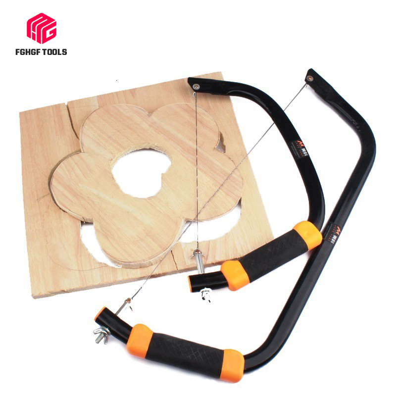 

FGHGF DIY Hand Small Saw Hacksaw Frame Set With Tools 10pcs Spiral Steel Wire Blade Woodworking Model Wood Tool Hobby Carpenter