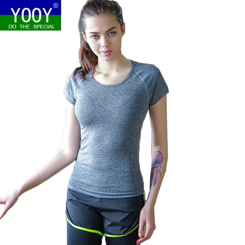 

Compression Tights Women Sports Yoga Shirt Breathable Running Exercises Fitness T-shirt Quick Dry Tops Short Sleeve Tees, Black