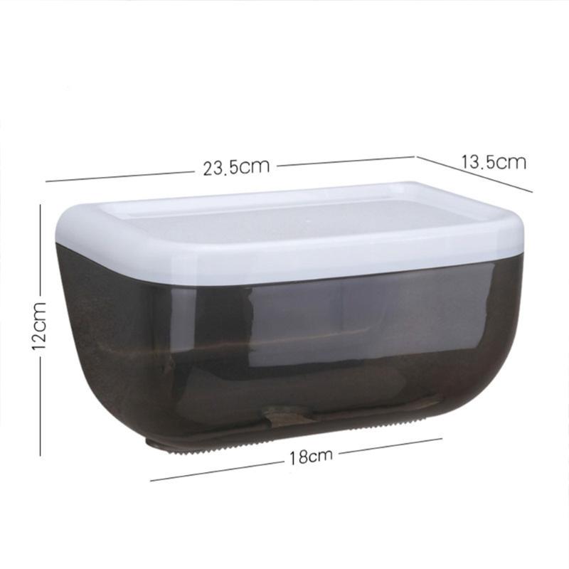 

1pc Plastic Seamless Stickers Toilet Paper Holder Wall-mounted Waterproof Roll Carton Free Punch Installation for Bathroom Kitch