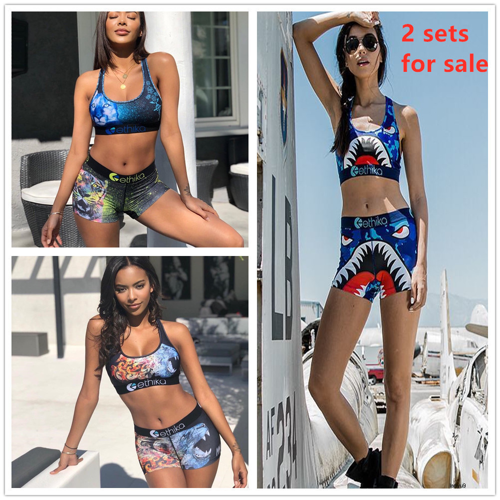gym clothes women ethika women sets ethika boxers Mid Waist Ladies Bikinis Womens Bathing Suits new Bra + Shorts YSEC AZKJ-image-576472208