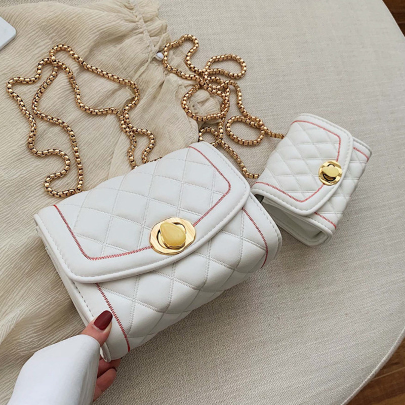 

Female Lattice Pu Leather Crossbody Bags For Women 2020 Chain Shoulder Messenger Bag Ladies Hand Sling Luxury Handbags Designer, Small green