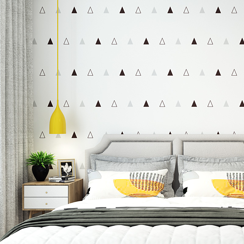 

Cute Cartoon Geometric Wall Paper Child Room Self Adhesive Furniture Wallpaper Black White Bear papel de parede infantil qz175