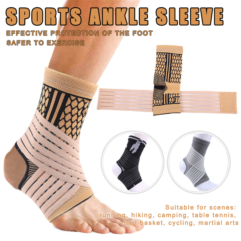 

Ankle Support High Elastic Compression Bandage Brace For Sports Basketball Soccer Safety Protection, Beige