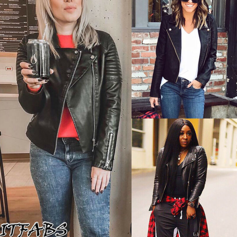 

New Autumn Women Pu Leather Jacket Woman Side Zipper Belt Short Coat Female Black Punk Bomber Faux Leather Outwear Jacket Hot