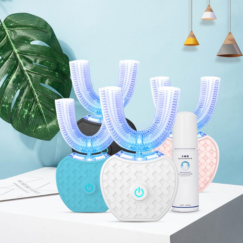 

360 Degree Automatic Sonic Electric Toothbrush Silicone Ultrasonic Electronic Tooth Brush USB Rechargeable 4 Mode Teeth Cleaner