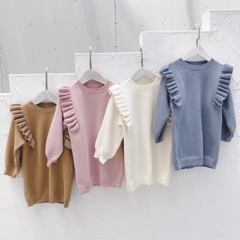 

New autumn Girls Dress of Girls Kids Christmas Party Knit princess Sweater dress for Girls Children Clothing Baby girl clothes, As picture9