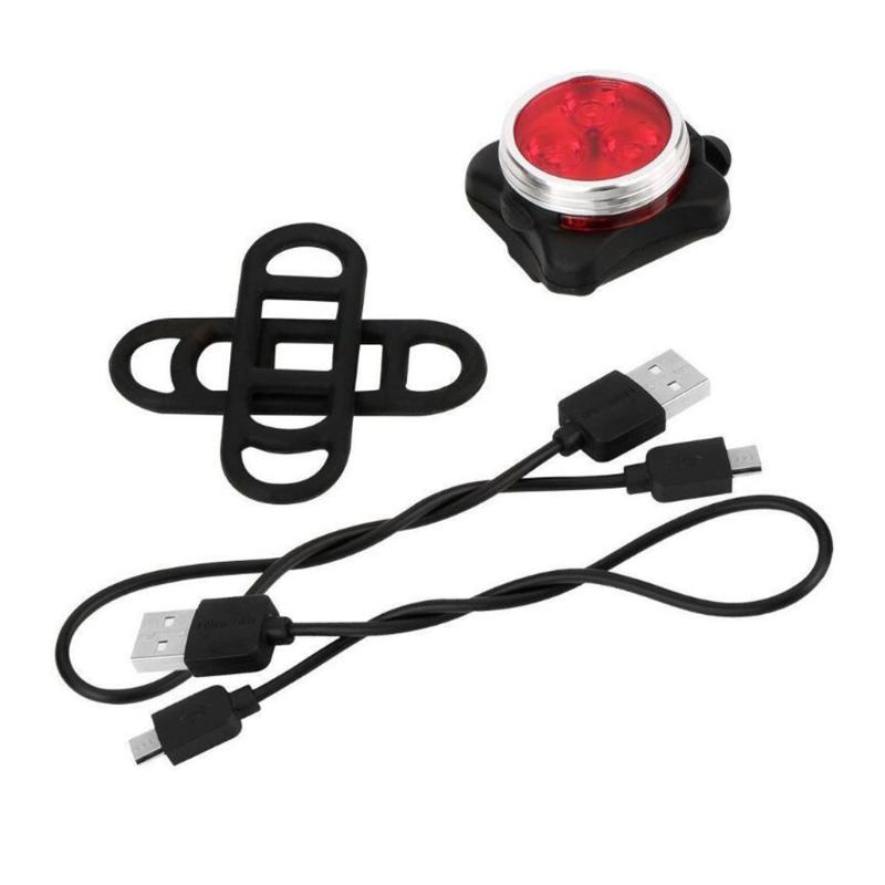 

Rechargeable USB Bike Bicycle Head Front Or Rear Light Optional Cycling Tail Clip LED Light Red White