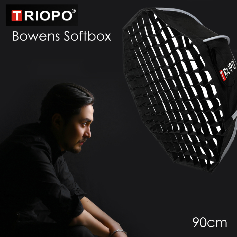 

Triopo K90 90cm Studio Portable Softbox w/ Honeycomb Grid Bowens Mount Photo Video Octagon Umbrella Soft Box for Godox Jinbei
