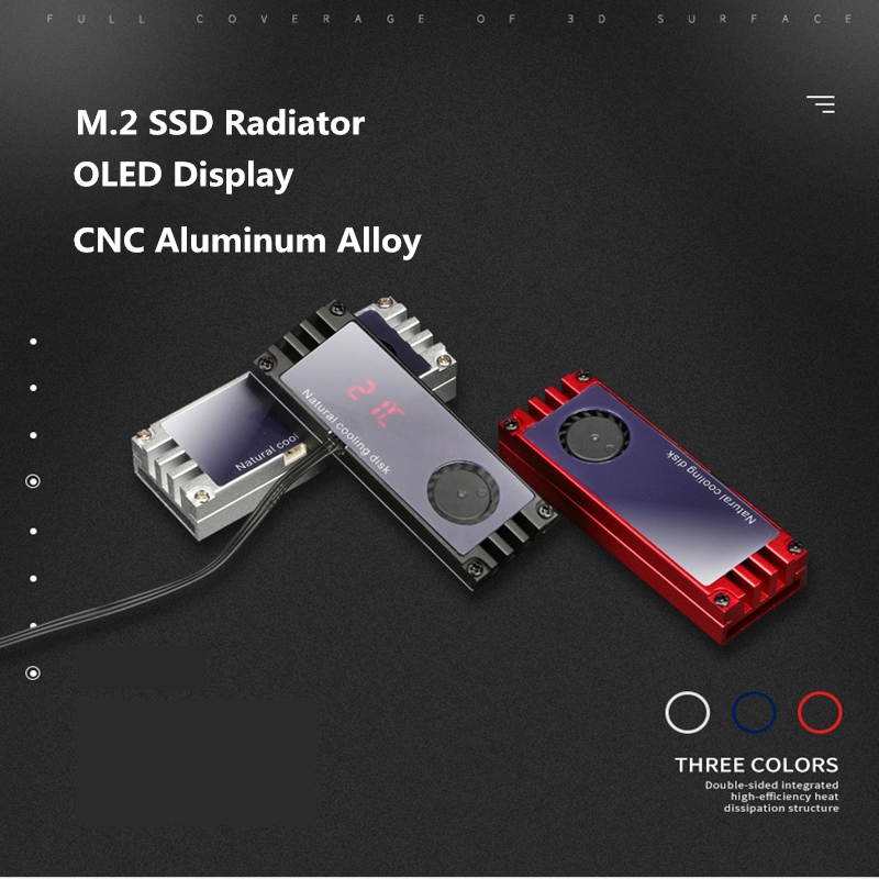 

M.2 SSD Radiator + OLED Display 22802/22110 SSD Heatsink Aluminum Alloy To MSI dragon, ROG, AORUS, TEMP. Optional