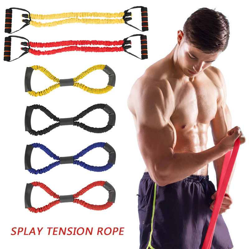 

8 Word Type Yoga Resistance Bands Chest Fitness Pull Rope Tube Rubber Muscle Training Stretch Crossfit Equipment Elastic Band