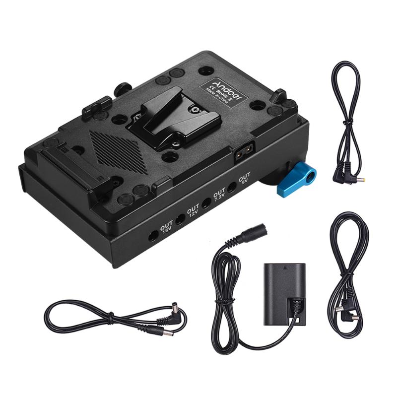 

Andoer V Mount Battery Plate Adapter V-lock LP-E6 Dummy Battery Adapter for BMCC BMPCC 5D2/5D3/5D4 for Monitor Recorder