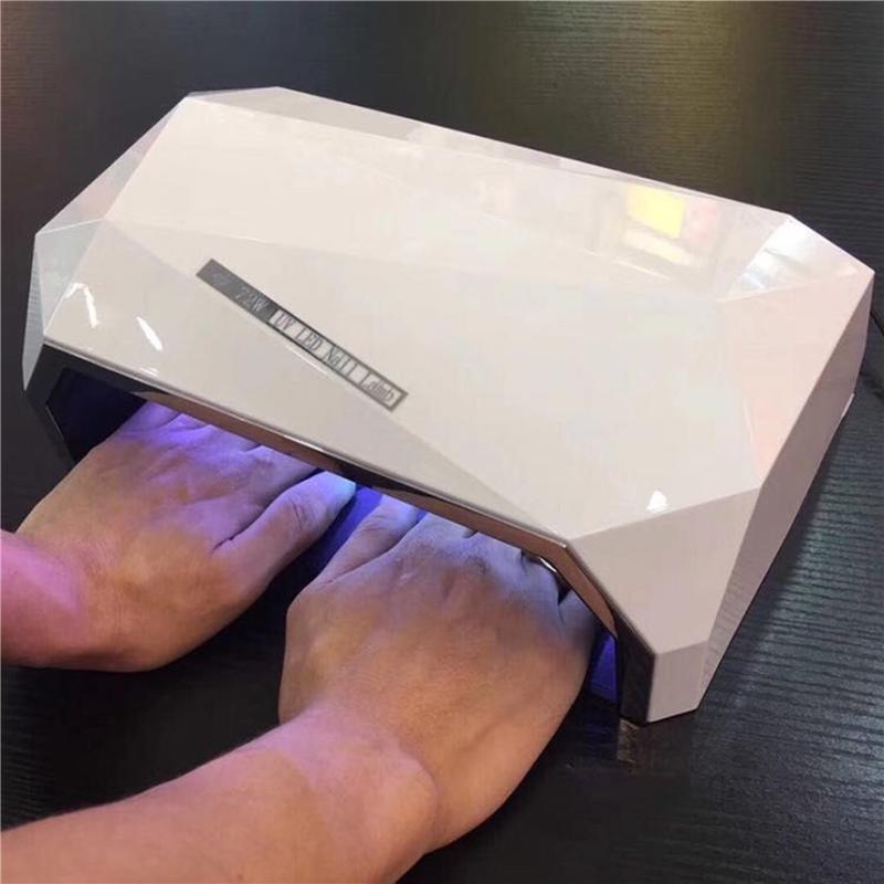 

Diamond Shaped 72W Two Hand Nail Dryer Double light LED Nail Lamp UV Lamp Curing All Gel Polish Tool With Auto Sensor EU/US Plug, White