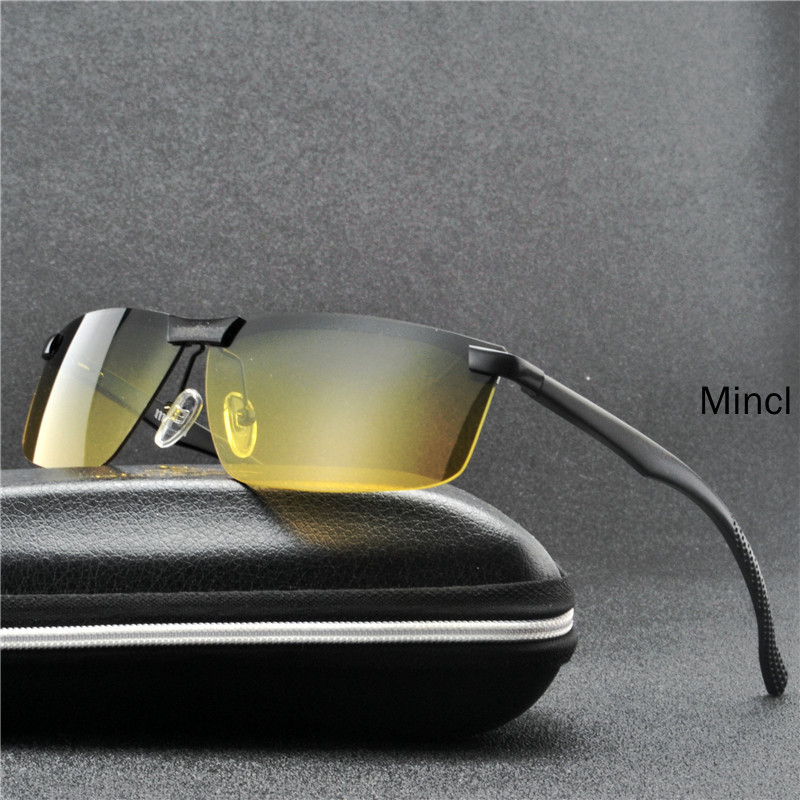 

Aluminum magnesium Men Day and Night Dual Function Sunglasses Night Driving Glasses Driver Glasses Polarized Sunglasses FML