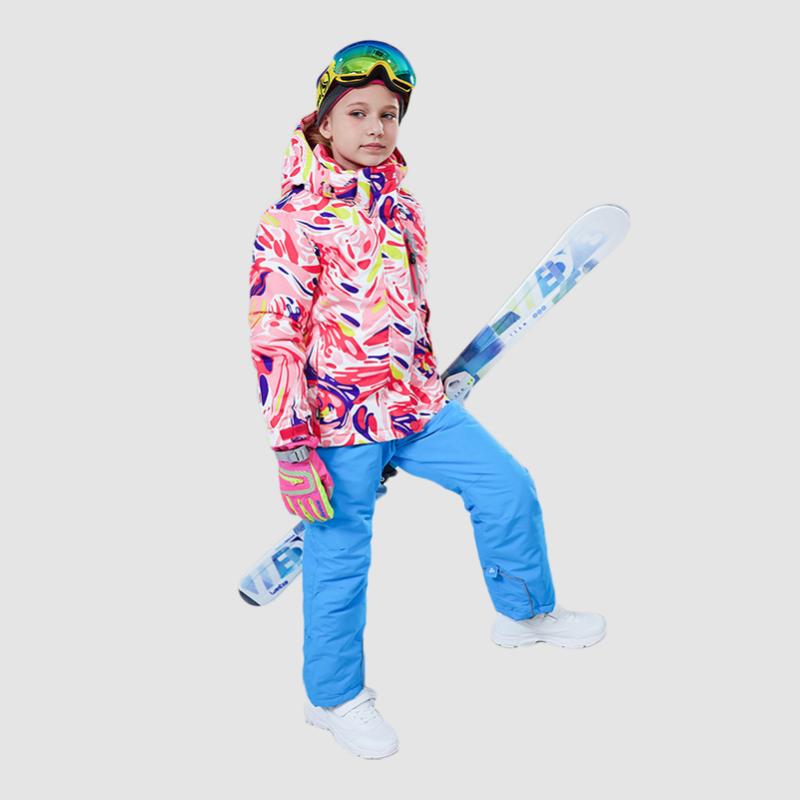 

Children's Ski Suit Winter Waterproof Super Warm Girl and Boy Snow Ski Jacket and Pants Snow Boy Jackets Winter set girls, Ivory