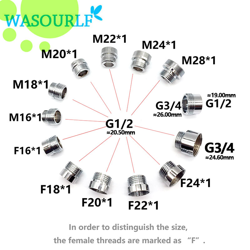 

WASOURLF 22 mm male external thread transfer G1/2 inch connector outer adapter shower bathroom kitchen brass faucet accessories