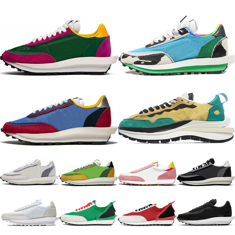 

chunky daybreak ld waffle men women running shoes Pine Green Varsity Blue White Nylon University Red mens trainers sports sneakers, Metallic gold 36-44