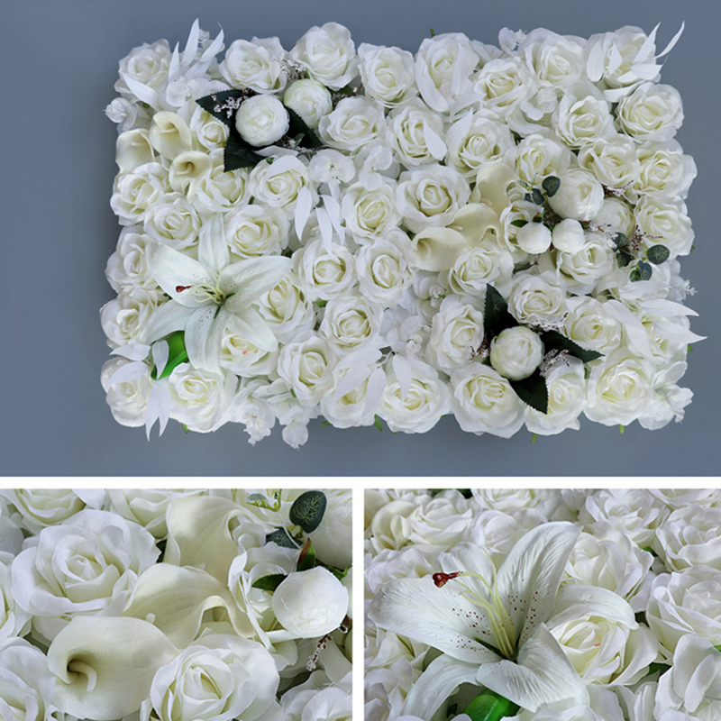

60x40cm Artificial Flower wall decoration Road Lead Hydrangea Peony Rose Flower Mat Wedding Arch Pavilion Corners decor floral, Style 19