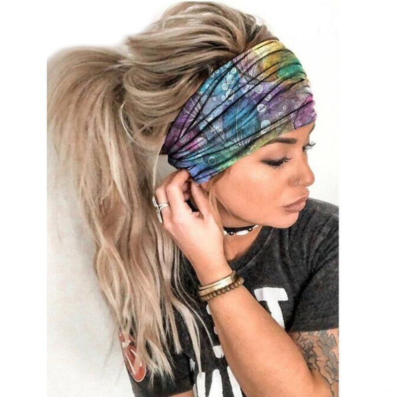 

Yoga sport headband print Wide sweatband hood Gym Work out Fitness cycling Running travel head bands for women men gift