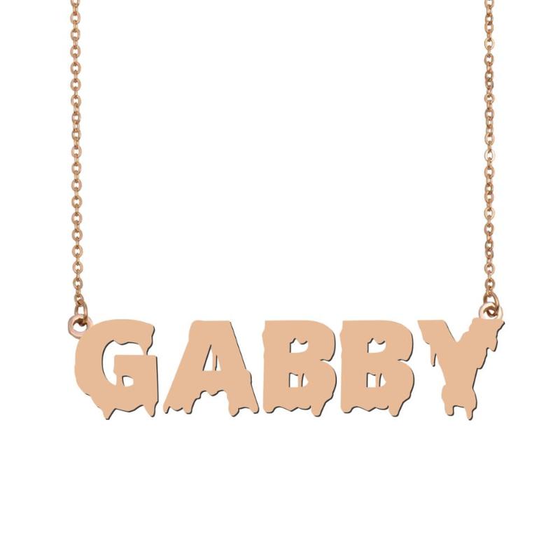 

Gabby Name Necklace , Cool Bloody Art Name Necklace for Halloween and Santa's Day Jewelry Gift for Kids Boys Girls