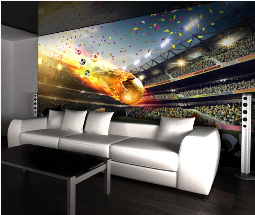 

3d wallpaper custom photo mural on the wall HD huge creative football field background home decor photo wallpaper for living room, Non-woven wallpaper
