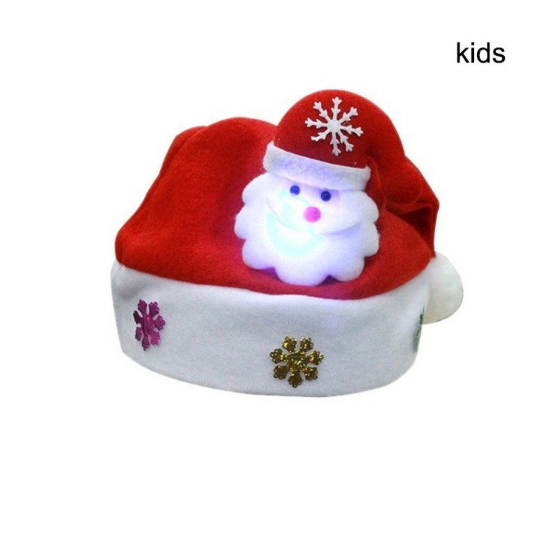 

Decoration Supplies LED Light Up Christmas Hat Glow Party Headwear Non-woven Christmas Glowing Hat Fashion Party Supplies