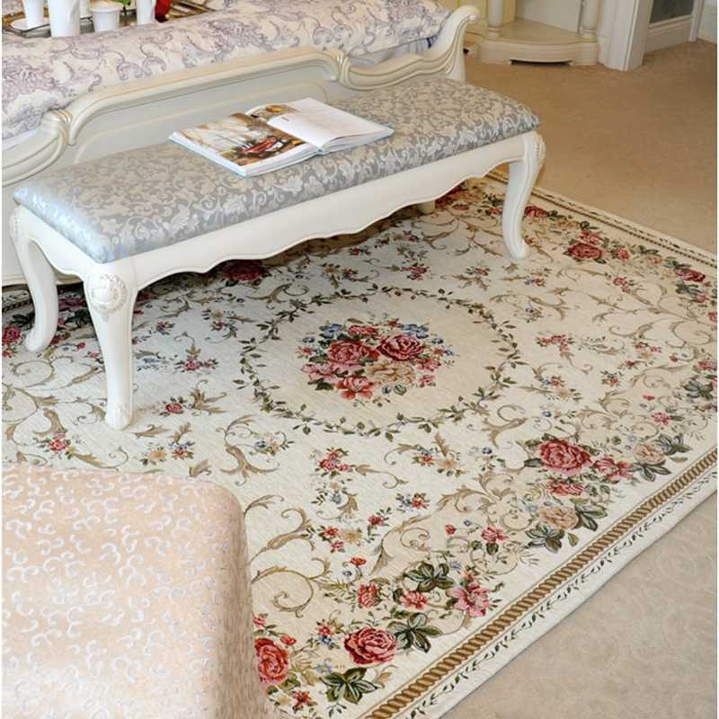 

Pastoral Style Carpets For Living Room European Home Bedroom Rugs And Carpet Coffee Table Mat Study Hotel Flower American Carpet