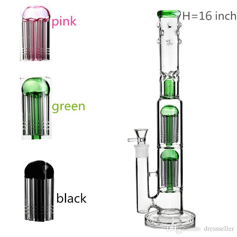 

16 Inch unique Glass Bong Water Pipe straight Dab Rig and Perc Oil Rigs 18 mm Joint bowl Water Pipes