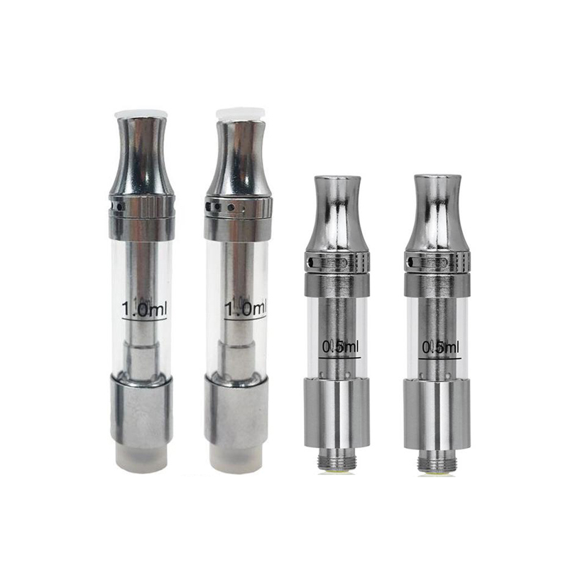 

V9 Cartridge Top Adjustable Airflow Metal Tip Ceramic Coil Glass Tank Wickless Thick Oil 510 Thread Vape Pen .5ml 1ml Cartridge Tanks