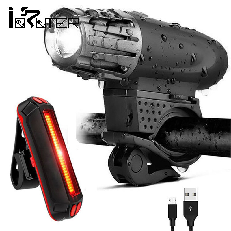 

Bicycle Front Light USB Rechargeable Front Light Tail Set Highlight LED Waterproof Night Riding Lighting Warning