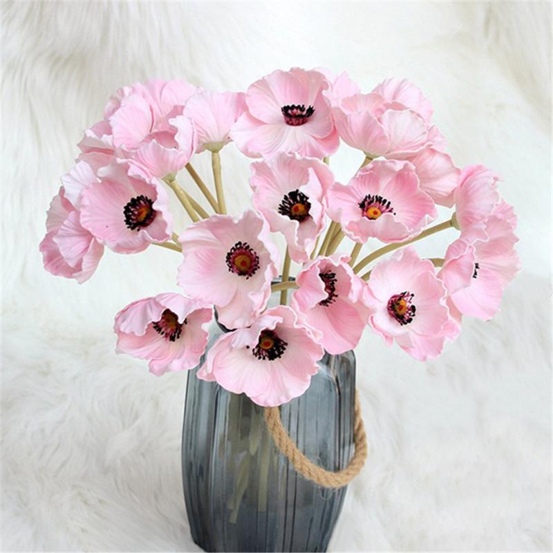 

10-head Artificial Flower Bouquet Simulation Floral Decor Plastic Silk Cloth Fake Flower