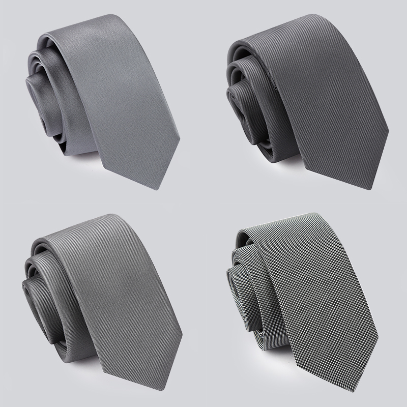

High Quality 2020 New Designers Brands Fashion Business Casual 5cm Slim Ties for Men Necktie Formal Work with Gift Box Gray