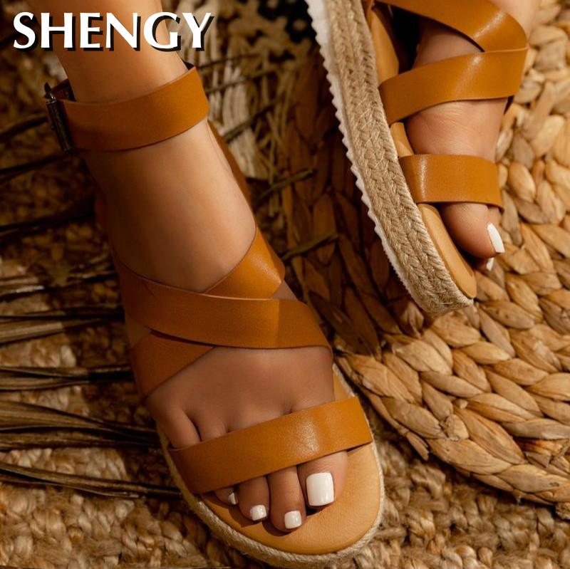 

2020 Women Sandals Summer Flatform Wedges Shoes Woman Gladiator PU Open Toe Sandalias Mujer Sapato Feminino Plus Size, Black