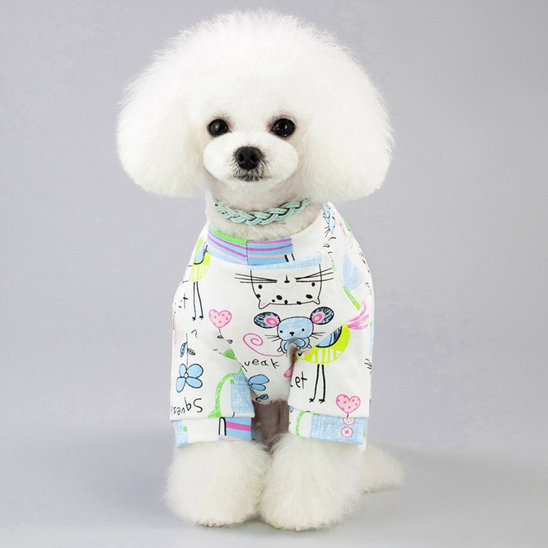 

Pet Dog Breathable Jumpsuits Pet Pajamas Clothing For Dogs Rompers Cotton Dog Clothes For Dogs Print Clothing